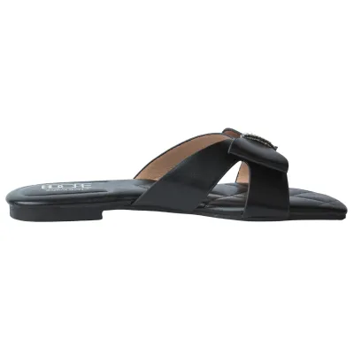 Stella Flat Sandal-Black